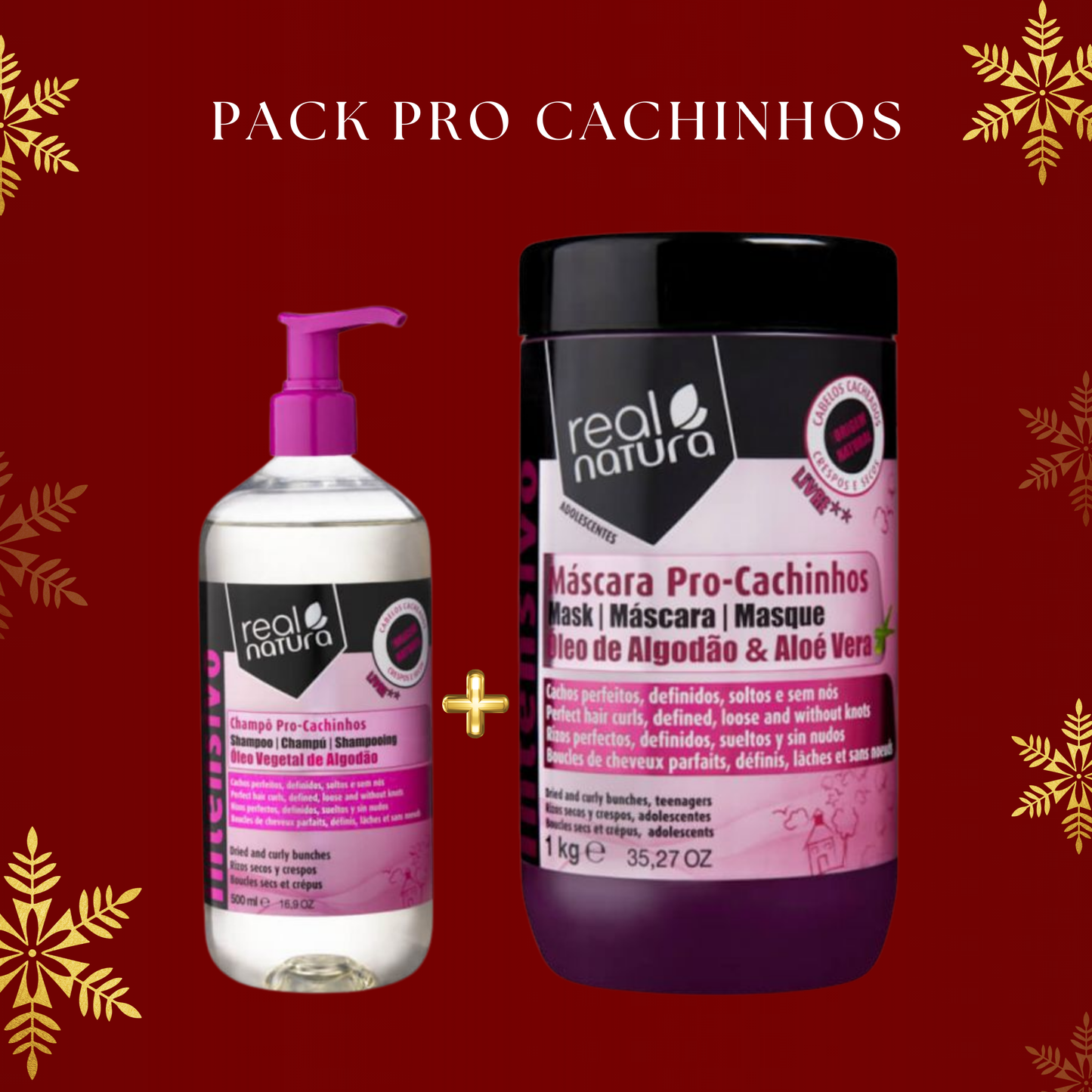 REAL NATURA - Kit Cachinhos - Shampoo 500ml + Máscara 1000ml