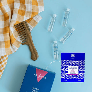 VALQUER - Shock Anti Queda Stop Loss, ADN Molecular+Tripéptidos,Pantotenato Cálcio, Ampolas 12*15ml