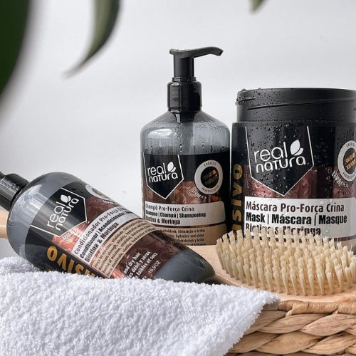 REAL NATURA - Kit Pro-Força Crina - Shampoo 500ml + Condicionador 300ml