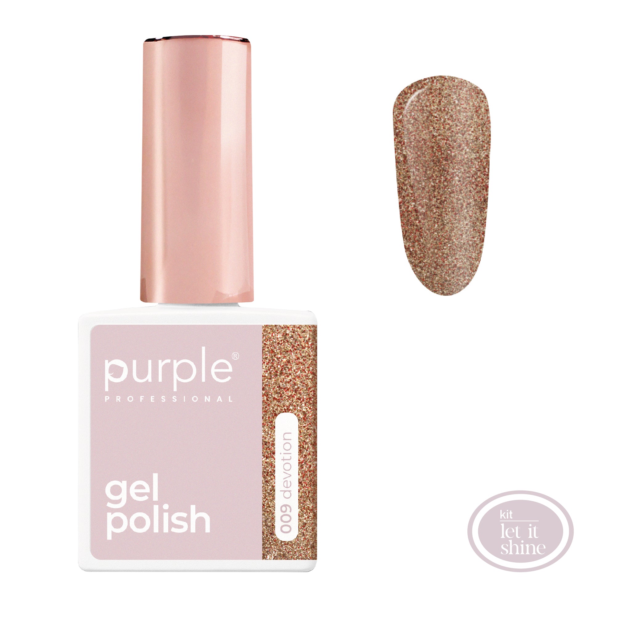 PURPLE - Verniz Gel Glitter 10ml (Nova Embalagem) DEVOTION 009