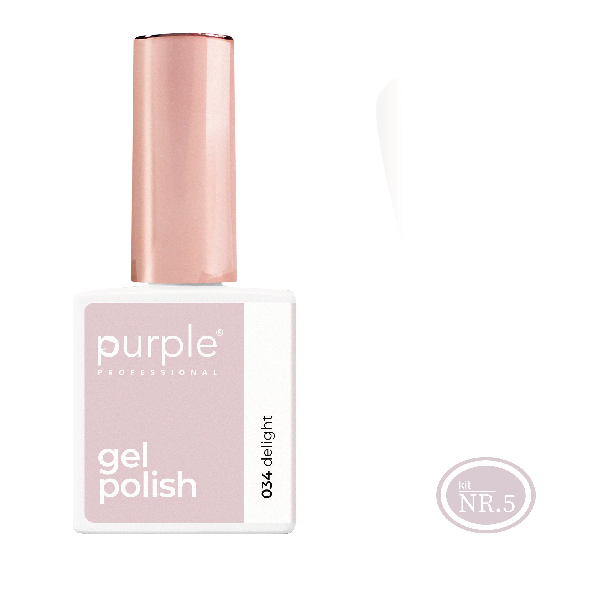 PURPLE - Verniz Gel Brancos, Cinzas e Pretos 10ml (Nova Embalagem) DELIGHT 034 (equivalente a P2219 Forever Adorable)