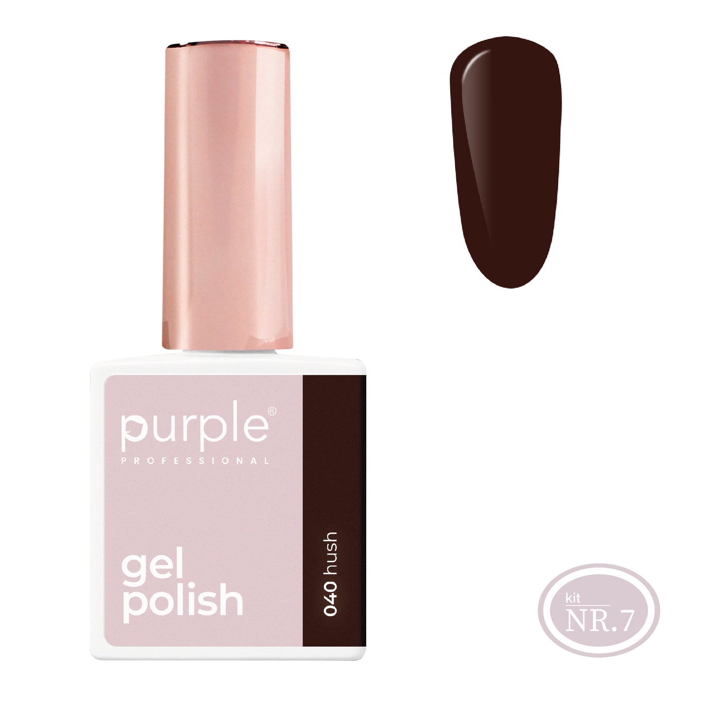 PURPLE - Verniz Gel Castanhos 10ml (Nova Embalagem) HUSH 040