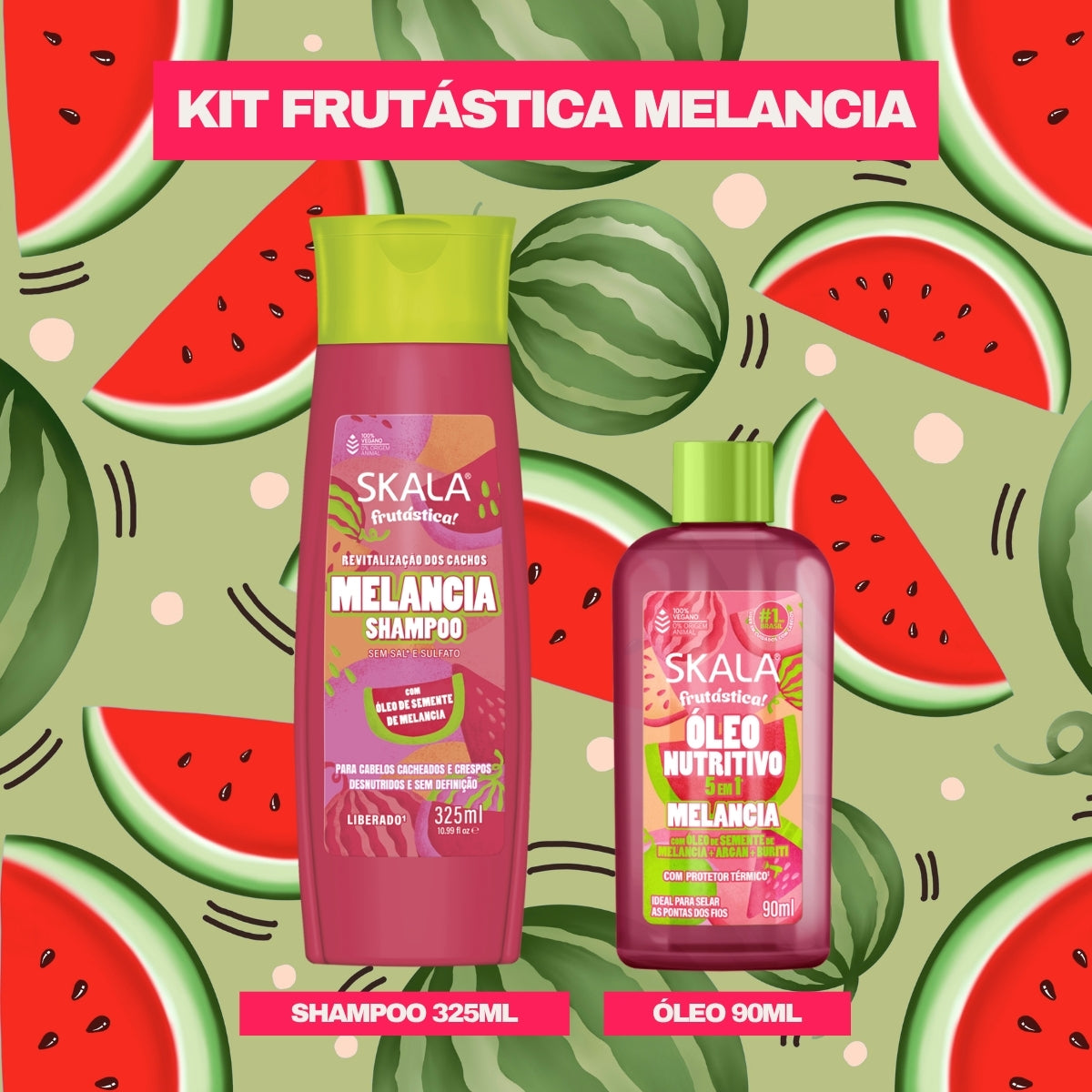 SKALA - KIT Melancia - Shampoo 325ml + Óleo 90ml