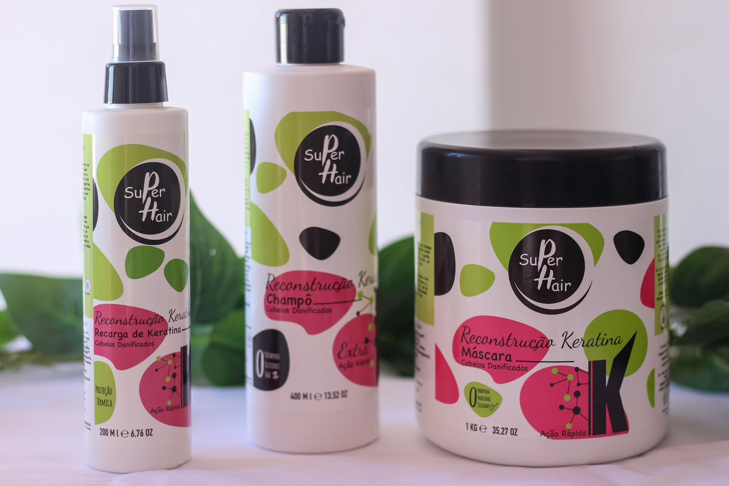 SUPER HAIR - Máscara Reconstrução Keratina Cabelos Danificados 1000gr
