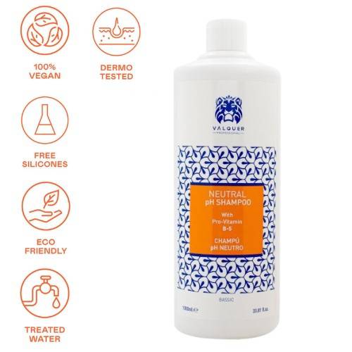 VALQUER – Shampoo PH Neutro, Revitalizante c/Brilho, Pro-Vitamina B5 1000ml