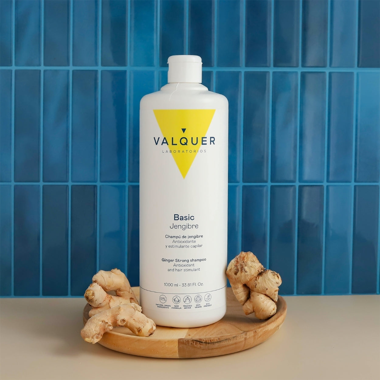 VALQUER - Shampoo Gengibre, Anti-Caspa, Anti-Oxidante c/ Pro-Vitamina B5 & E 1000ml