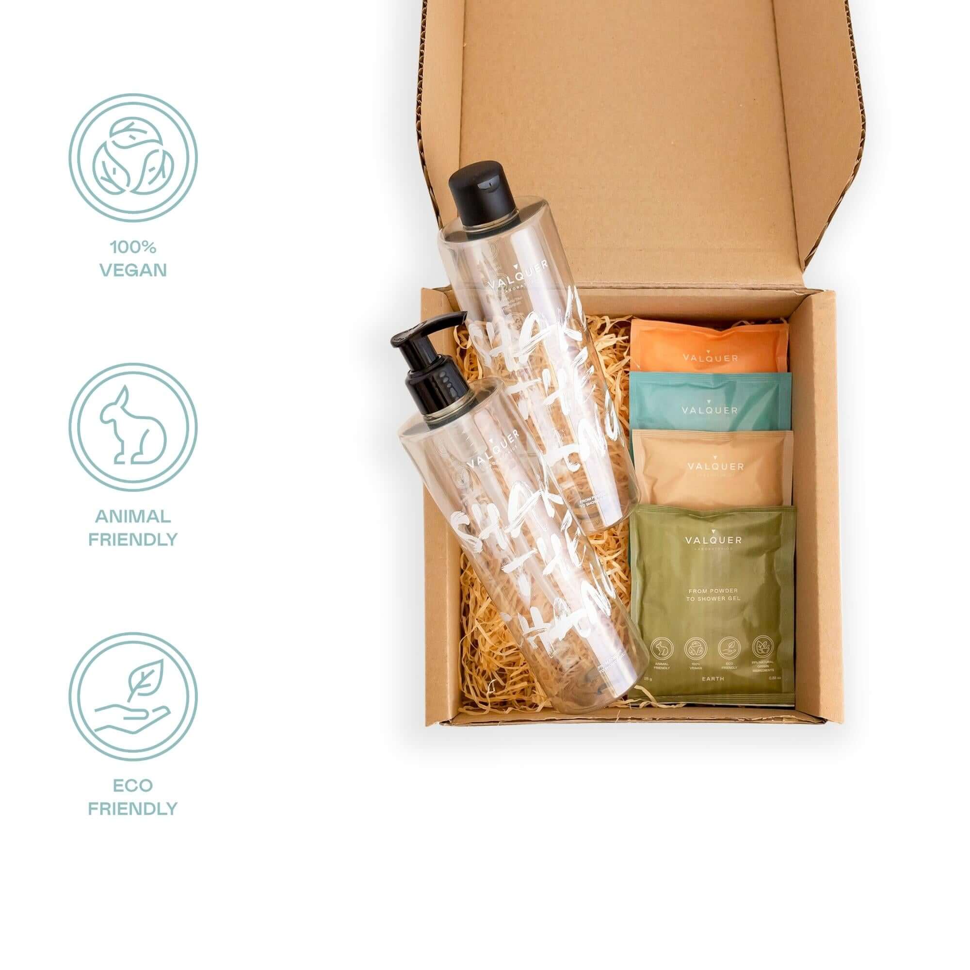 VALQUER - Shake the Change (4 Geis de Banho em Pó + 2 Garrafas de 300ml)