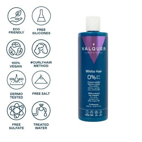 VALQUER – Shampoo 0% Cabelos Brancos e Cinza 400ml