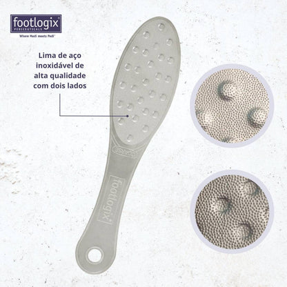 FOOTLOGIX – Lima Pés Profissional Dupla Inox Grossa/Fina