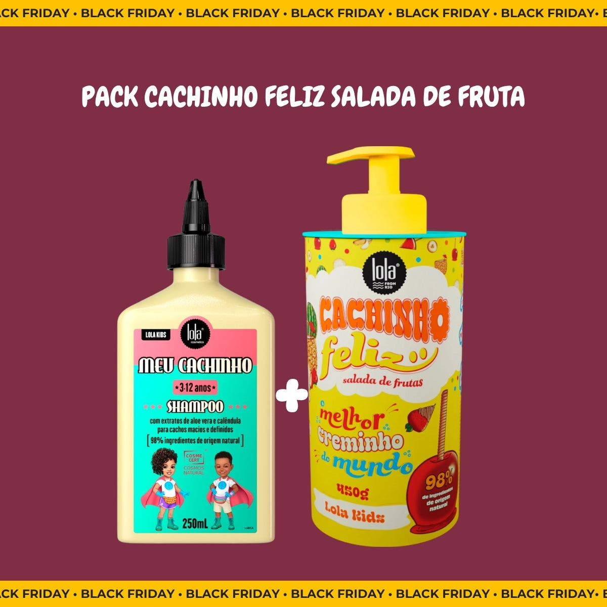 LOLA - Kit Cachinho - Shampoo Meu Cachinho + Cachinho Feliz Salada de Fruta