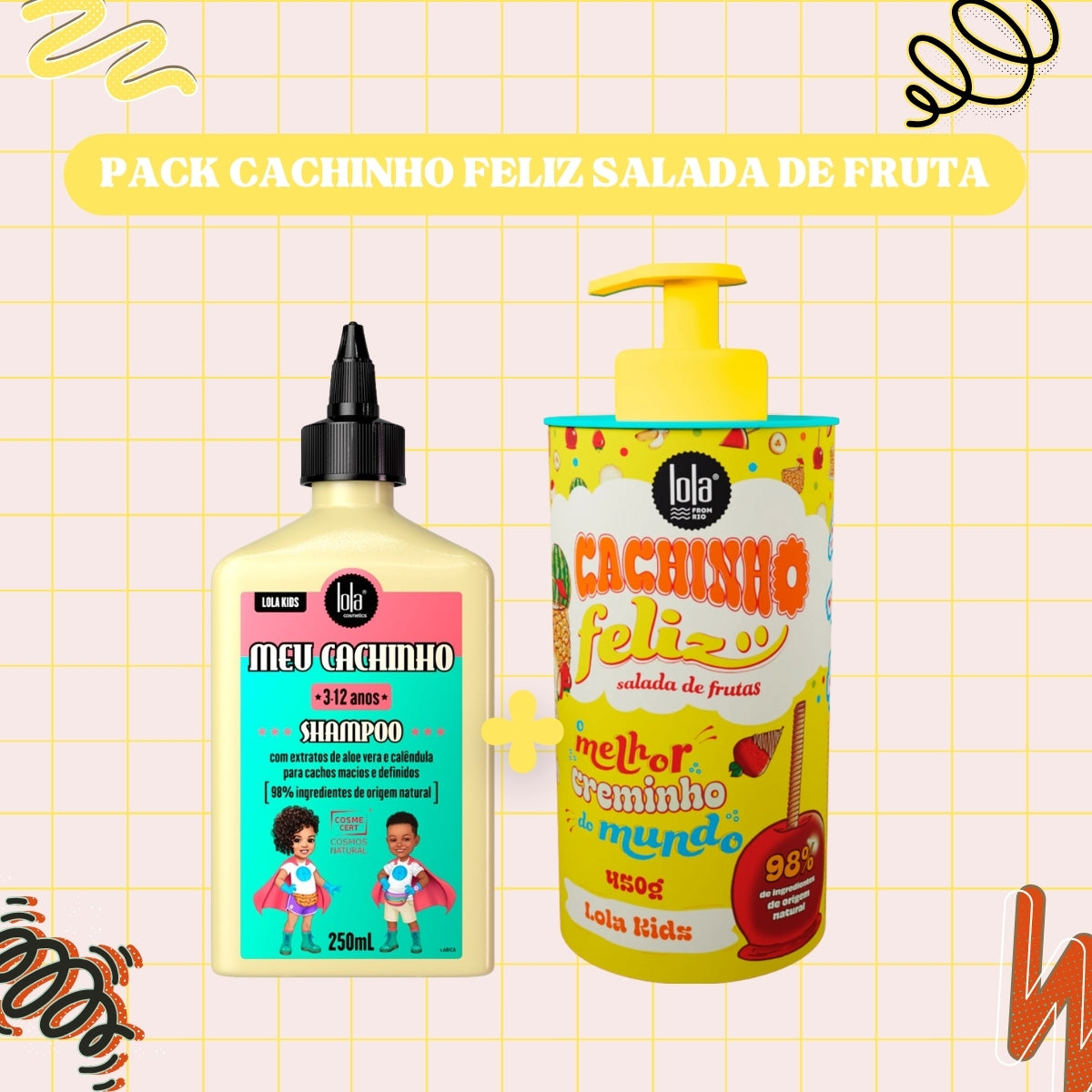 LOLA - Kit Cachinho - Shampoo Meu Cachinho + Cachinho Feliz Salada de Fruta