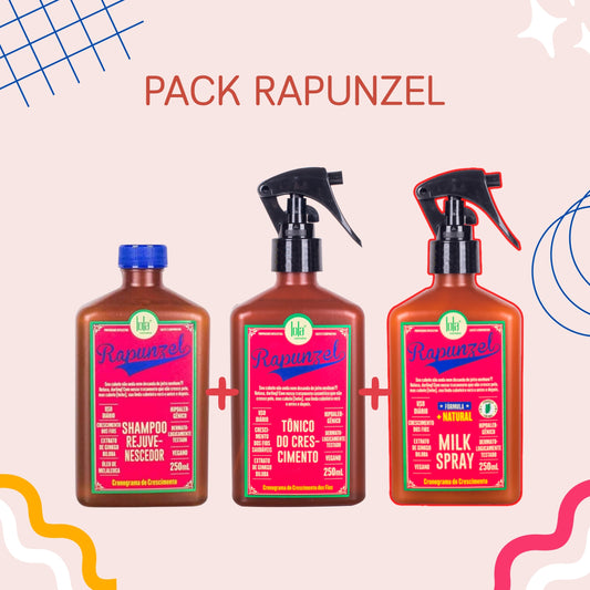 LOLA - Kit Rapunzel - Shampoo 250ml+ Tónico Crescimento 250ml + OFERTA Milk Spray 250ml