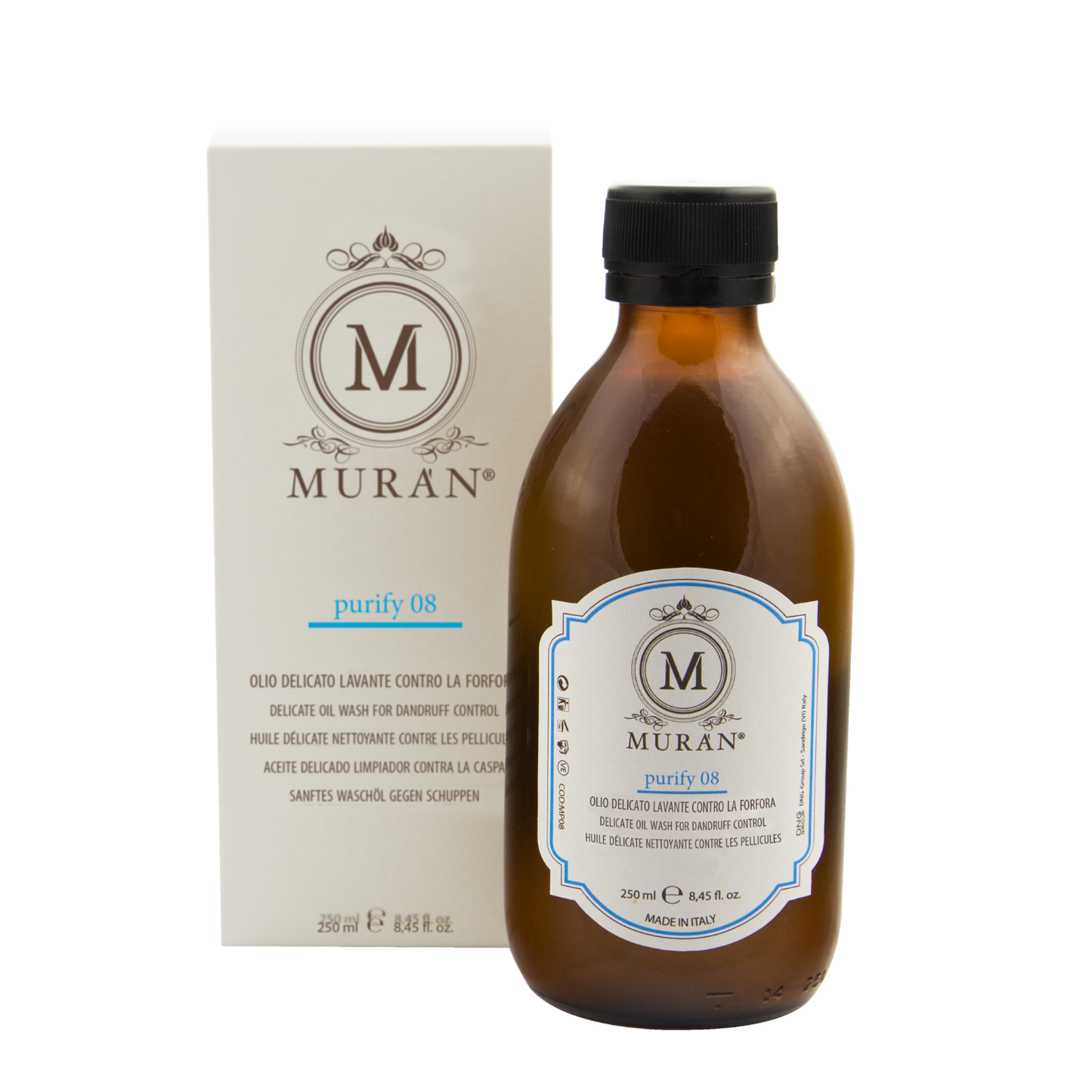 MURÀN – Óleo de Lavagem Delicado Purify 08 Anticaspa Seca 250ml