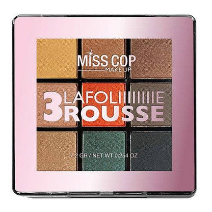 MISS COP - Paleta Maquilhagem 3-ROUSSE, 9 tons