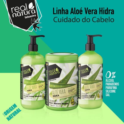 REAL NATURA - Kit Aloe Vera - Shampoo 500ml  + Máscara 1000gr