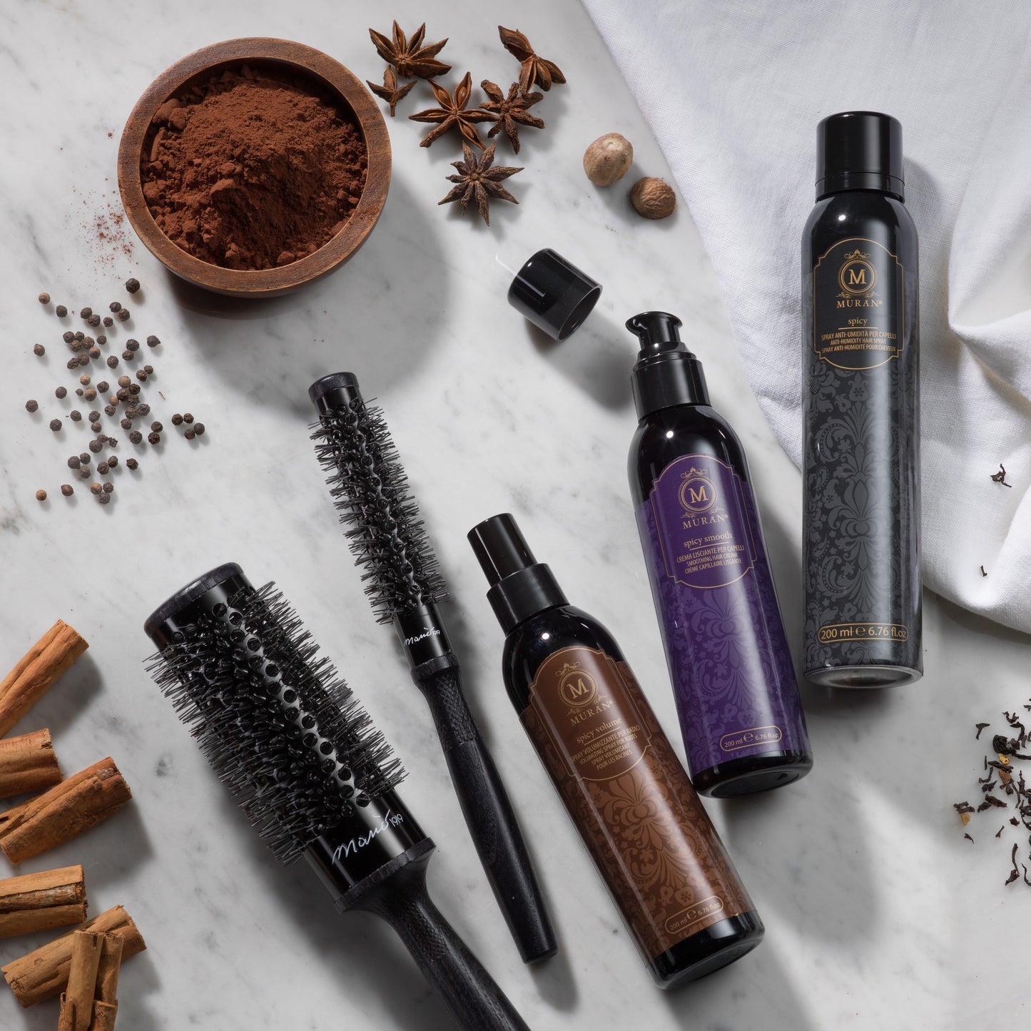 MURÀN –Spicy Style Spray Desembarançante, Bifásico e Protetor Térmico 200ml