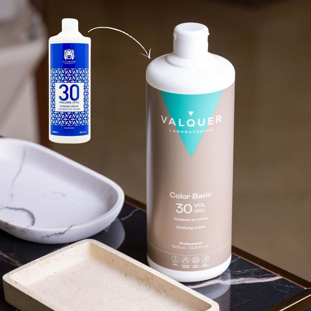 VALQUER - Oxidante Premium c/Arganoil Ultra-Cremoso 30Vol (9%) 1000ml