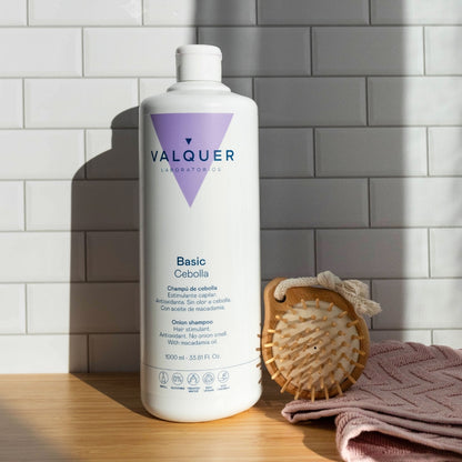 VALQUER - Shampoo Cebola, Anti-Oxidante, Estimulante Capilar, Oleo Macadamia 1000 ml