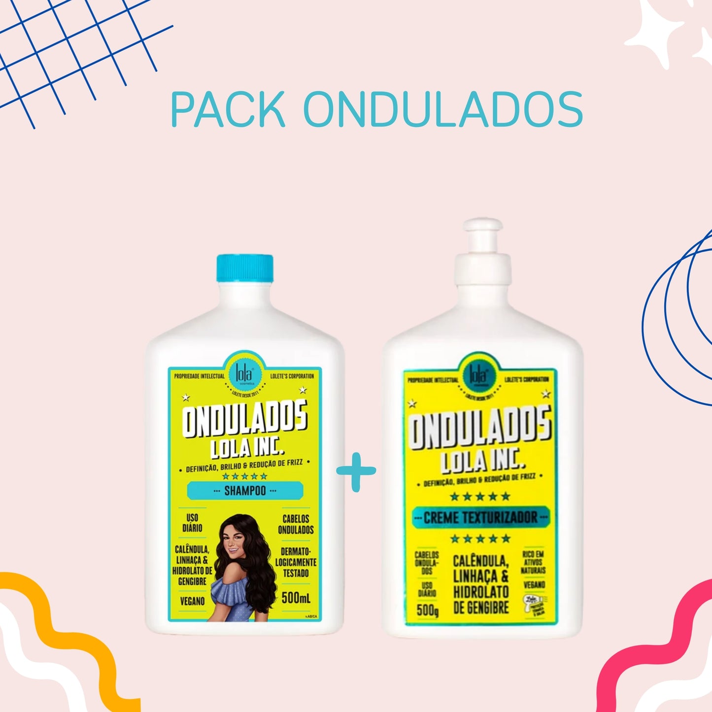 LOLA - Kit Ondulados - Shampoo 500ml + Creme Texturizador 500ml