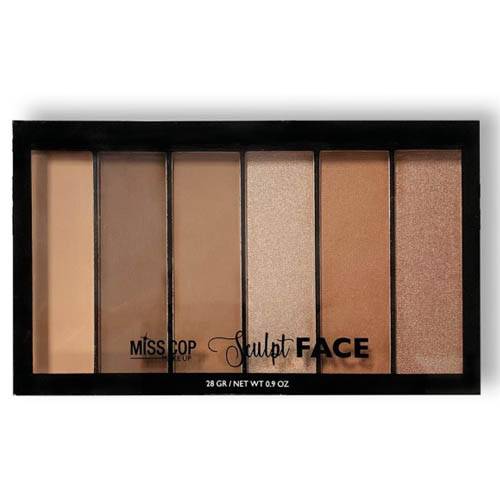 MISS COP – Paleta Maquilhagem SCULPT FACE, 6 tons