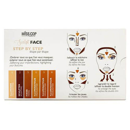 MISS COP – Paleta Maquilhagem SCULPT FACE, 6 tons