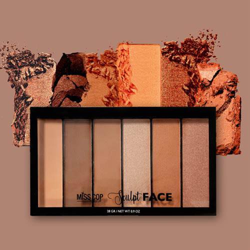 MISS COP – Paleta Maquilhagem SCULPT FACE, 6 tons