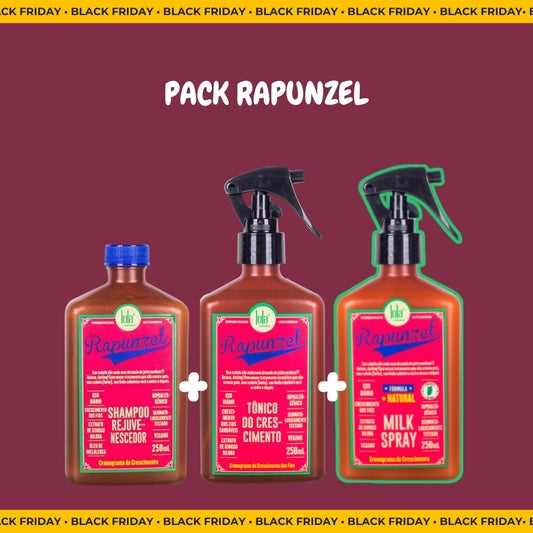 LOLA - Kit Rapunzel - Shampoo 250ml+ Tónico Crescimento 250ml + OFERTA Milk Spray 250ml