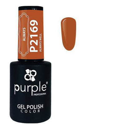 PURPLE - Verniz Gel Castanhos 10ml Always Well - P2169