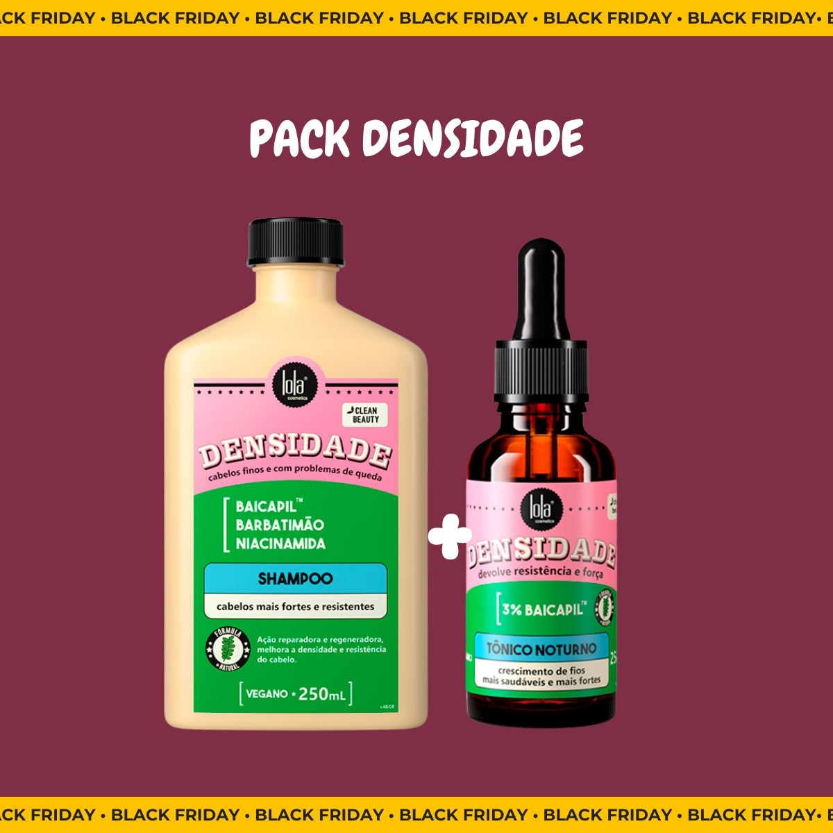 LOLA - Kit Densidade - Shampoo 250ml + Tónico Noturno 25ml