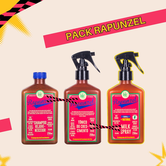 LOLA - Kit Rapunzel - Shampoo 250ml+ Tónico Crescimento 250ml + OFERTA Milk Spray 250ml
