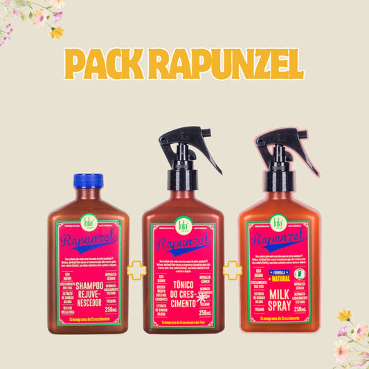 LOLA - Kit Rapunzel - Shampoo 250ml+ Tónico Crescimento 250ml + OFERTA Milk Spray 250ml