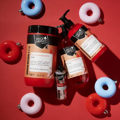 REAL NATURA - Kit Pro-Crescimento - Shampoo 500ml + Óleo 70ml