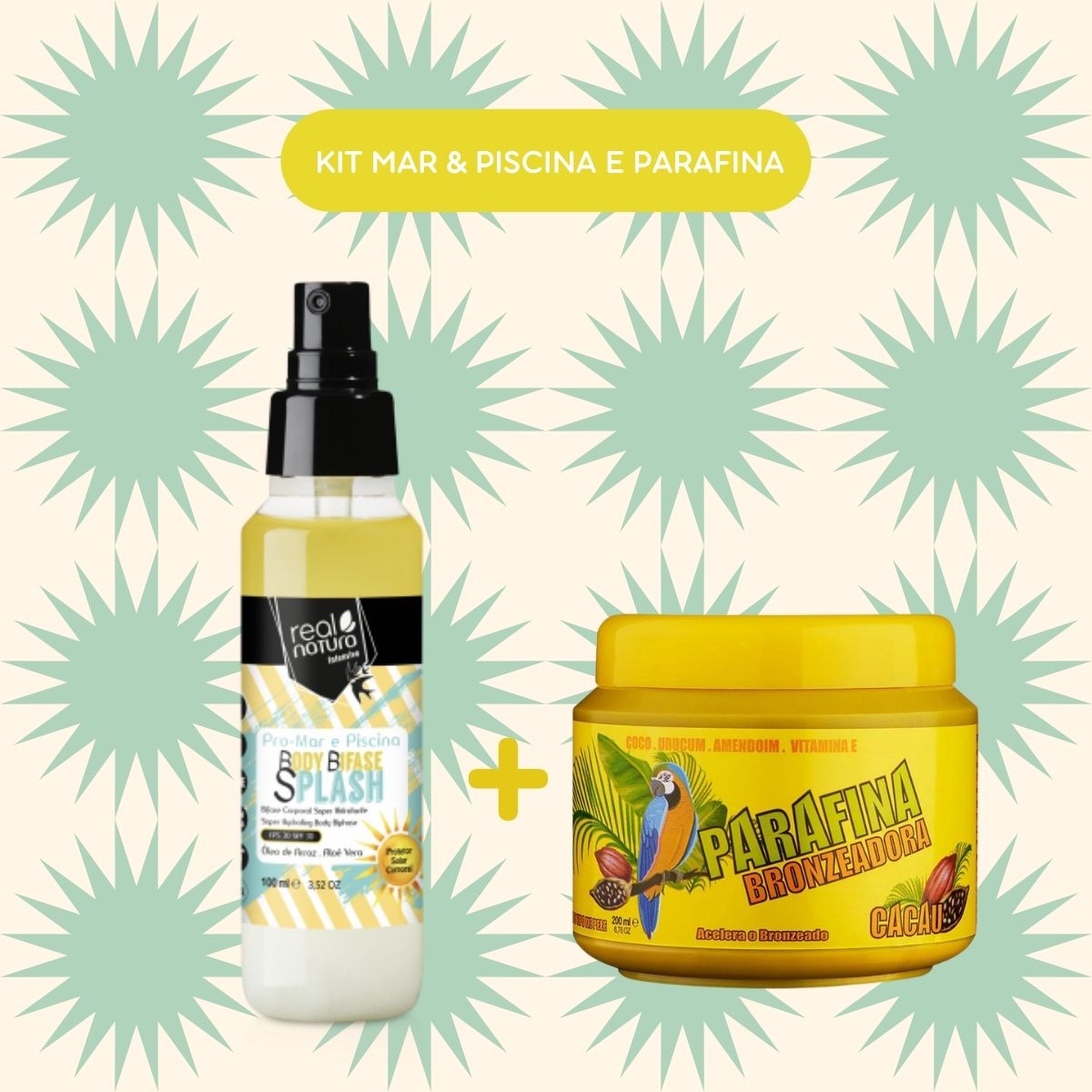 REAL NATURA - Kit Pro-Mar Spray Body Splash + Parafina Bronzeadora 200ml