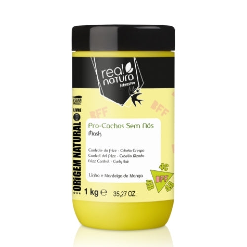 REAL NATURA - Pro-Cachos Sem Nós - Máscara Sem Sal BFF 1000ml