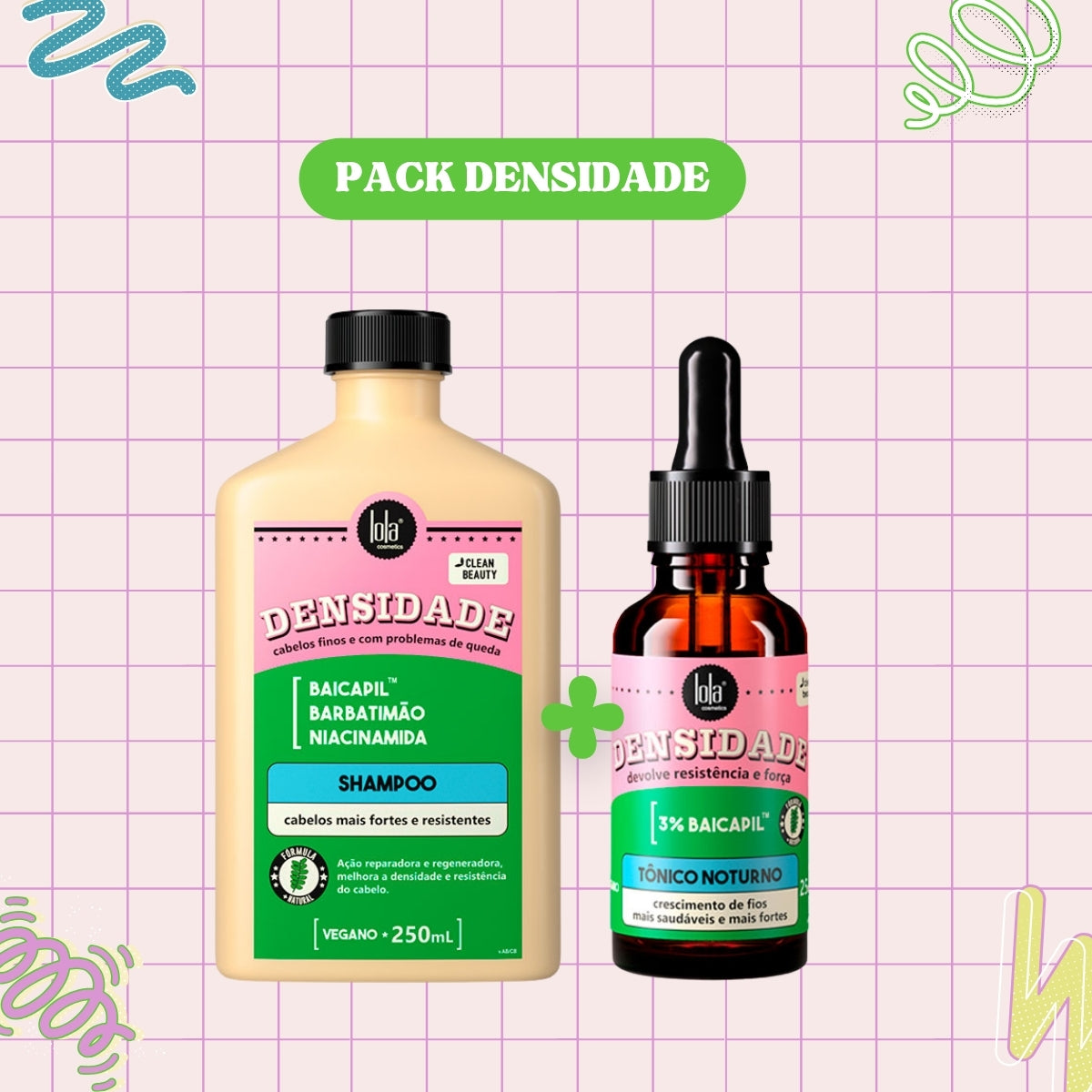 LOLA - Kit Densidade - Shampoo 250ml + Tónico Noturno 25ml