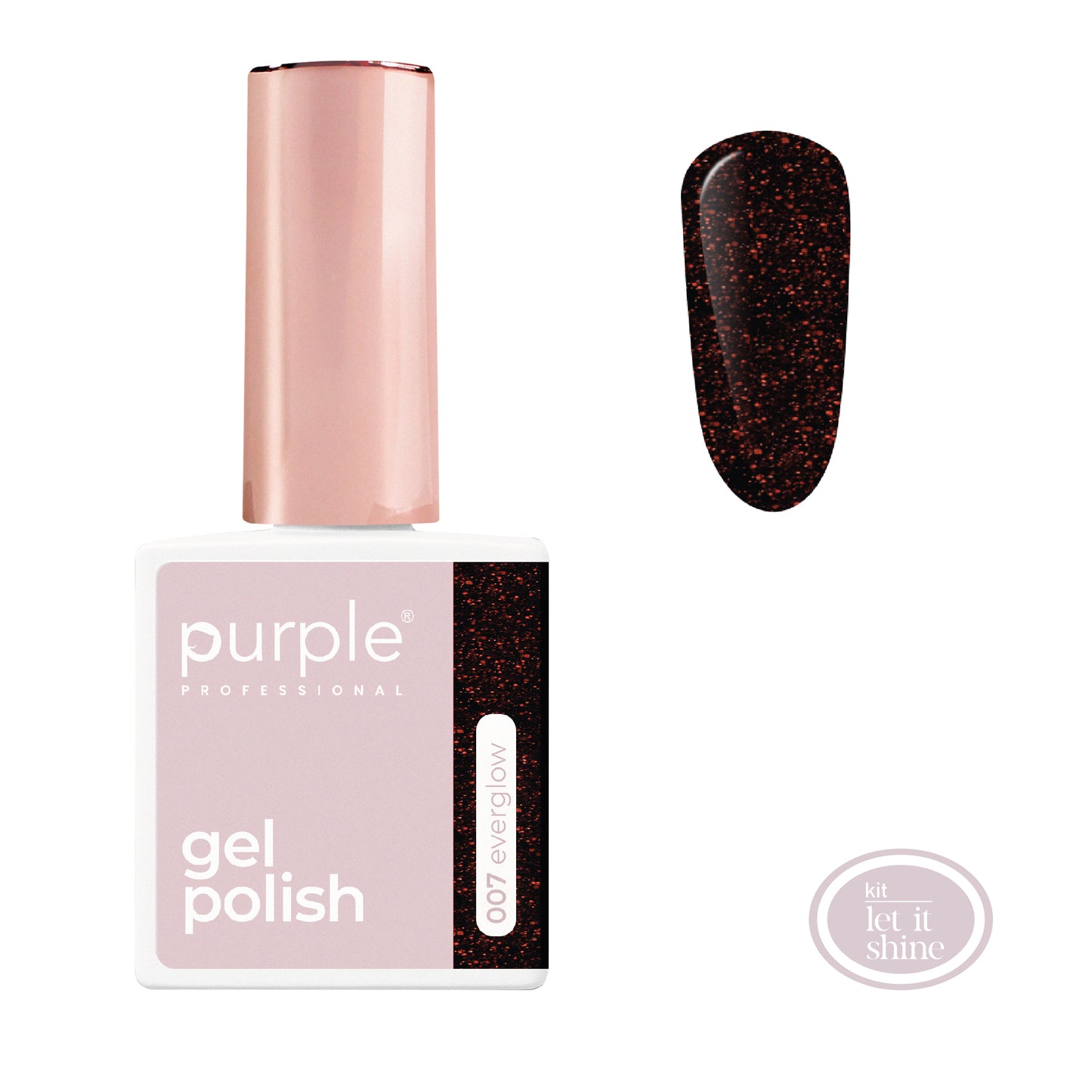 PURPLE - Verniz Gel Glitter 10ml (Nova Embalagem) EVERGLOW 007