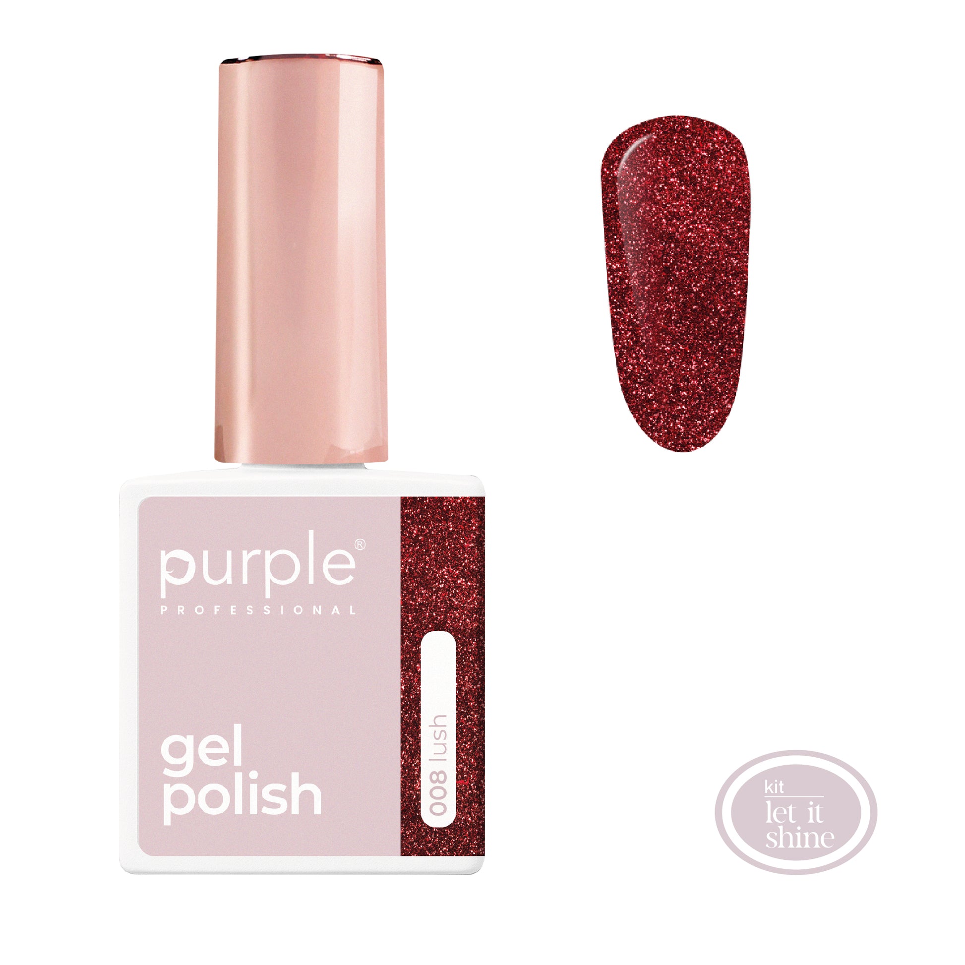 PURPLE - Verniz Gel Glitter 10ml (Nova Embalagem) LUSH 008
