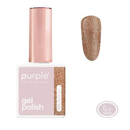 PURPLE - Verniz Gel Glitter 10ml (Nova Embalagem) DEVOTION 009