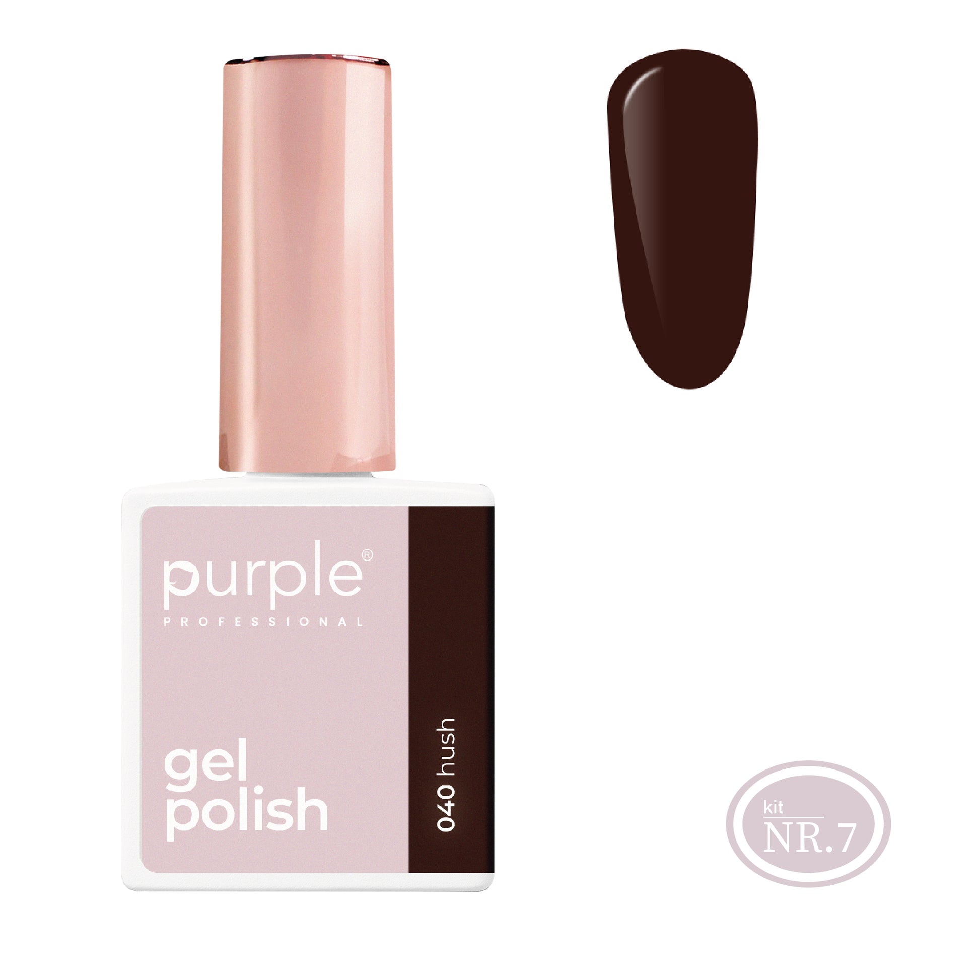 PURPLE - Verniz Gel Castanhos 10ml (Nova Embalagem) HUSH 040