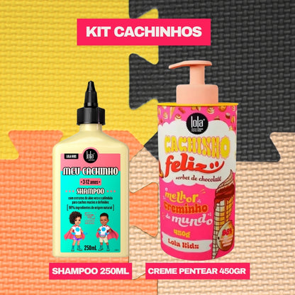 LOLA - Kit Cachinho - Shampoo Meu Cachinho 250ml  + Cachinho Feliz Sorbet de Chocolate 450gr