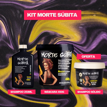 LOLA - Kit Morte Súbita - Shampoo 250ml + Máscara 450gr + Shampoo Sólido