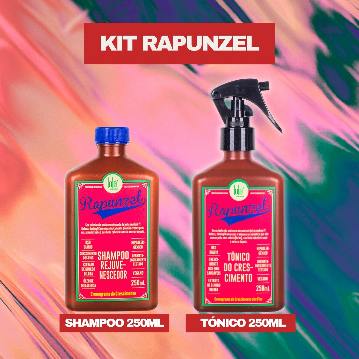 LOLA - Kit Rapunzel - Shampoo 250ml + Tónico de Crescimento 250ml