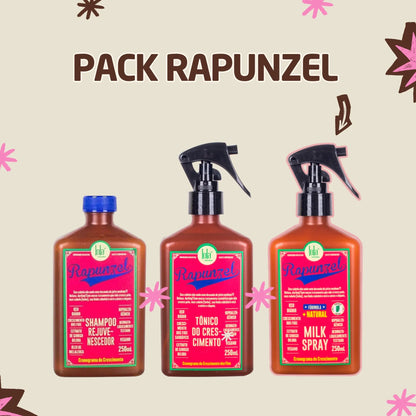 LOLA - Kit Rapunzel - Shampoo 250ml+ Tónico Crescimento 250ml + OFERTA Milk Spray 250ml