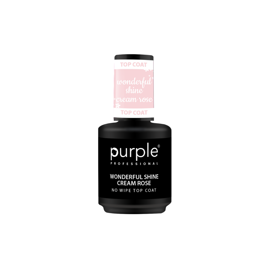 PURPLE - Wonderful Shine CREAM ROSE Top Coat Sem Goma 15ml - P463