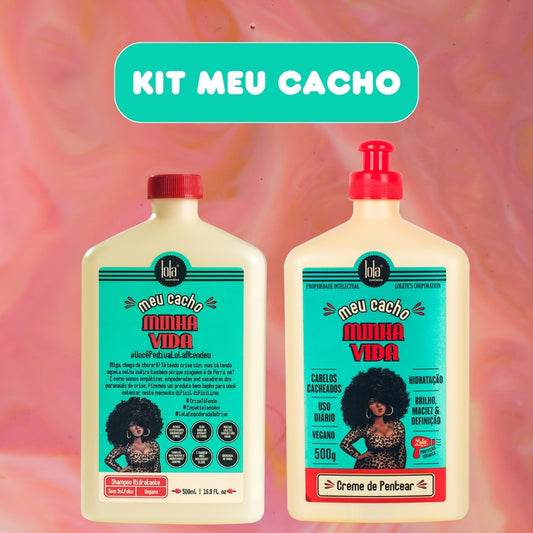 LOLA - KIT Meu Cacho Minha Vida - Shampoo 500ml + Creme de Pentear 500ml