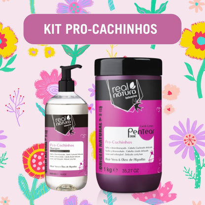 REAL NATURA - Kit Pro-Cachinhos - Shampoo 500ml + Creme de Pentear 1000ml