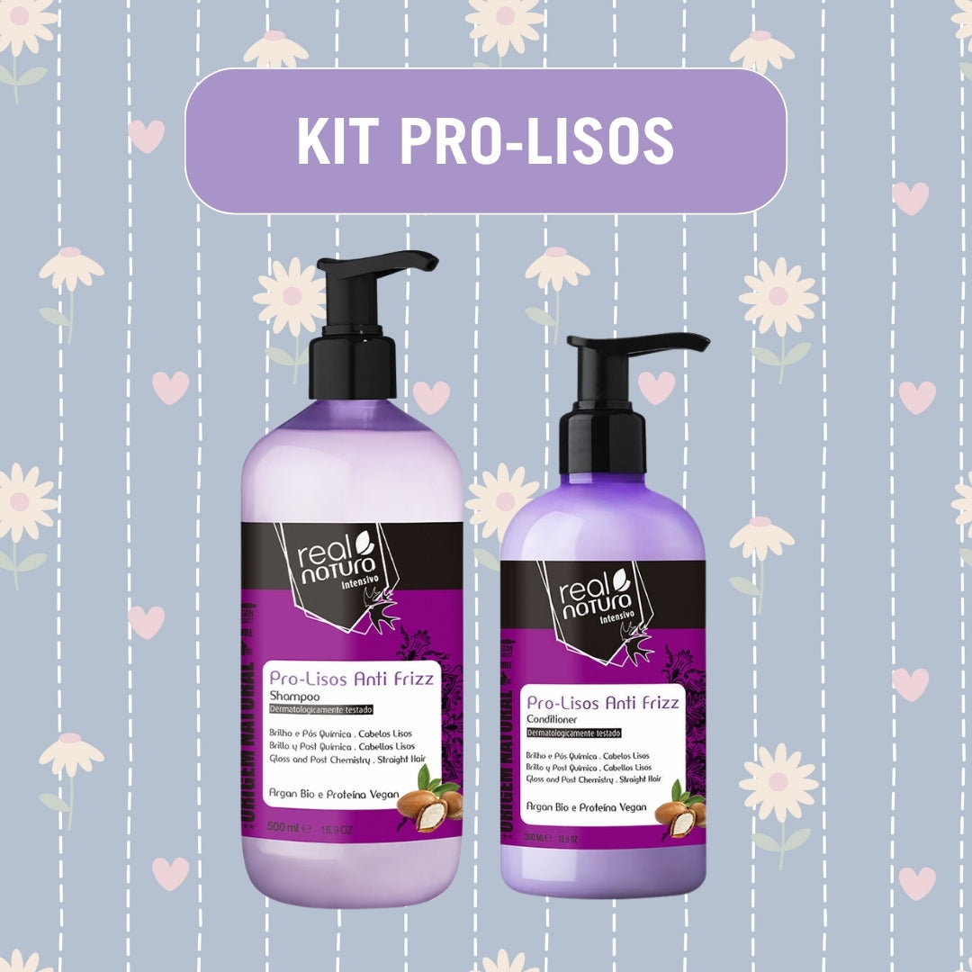 REAL NATURA - Kit Pro-Lisos - Shampoo 500ml + Condicionador  300ml