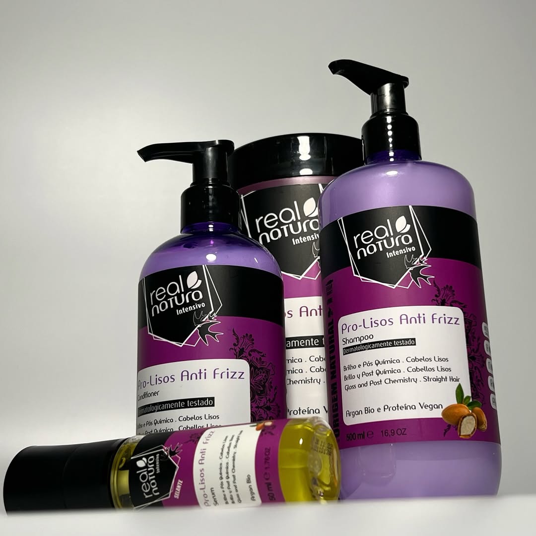 REAL NATURA - Kit Pro-Lisos - Shampoo 500ml + Condicionador  300ml