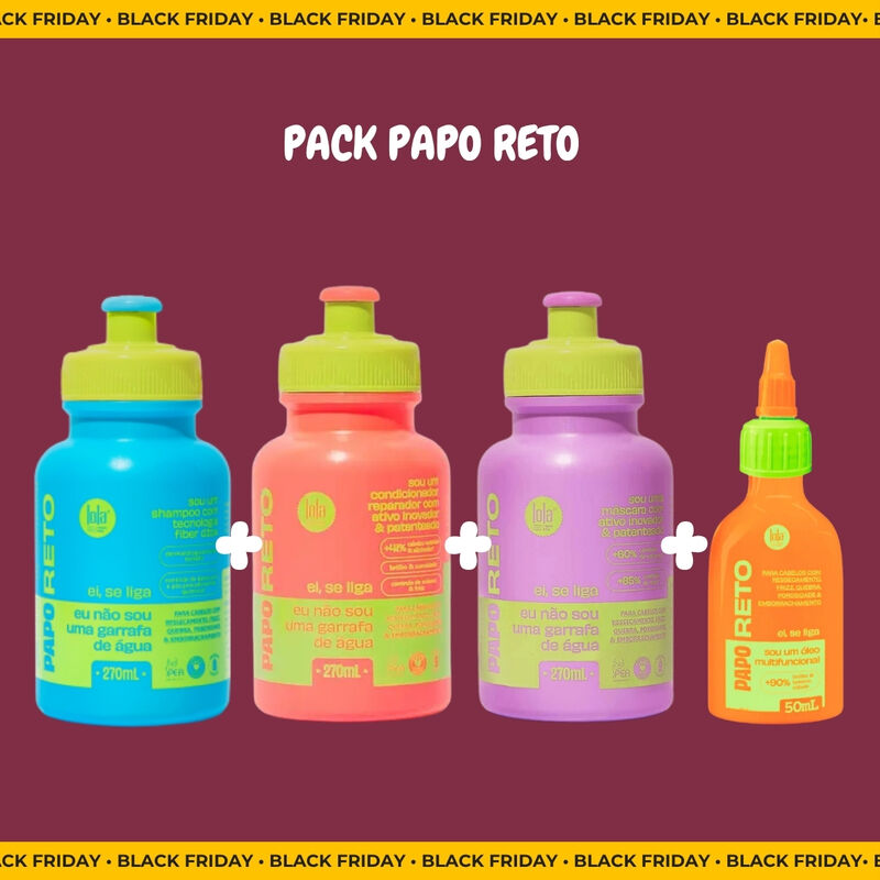 LOLA - Kit Papo Reto - Shampo 270ml + Condicionador 270ml + Máscara 270ml + Óleo 50ml