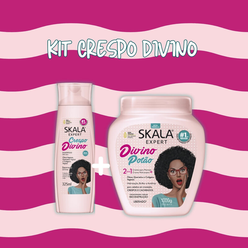 SKALA - KIT Crespo Divino - Shampo 325ml + Creme de Tratamento 1000g